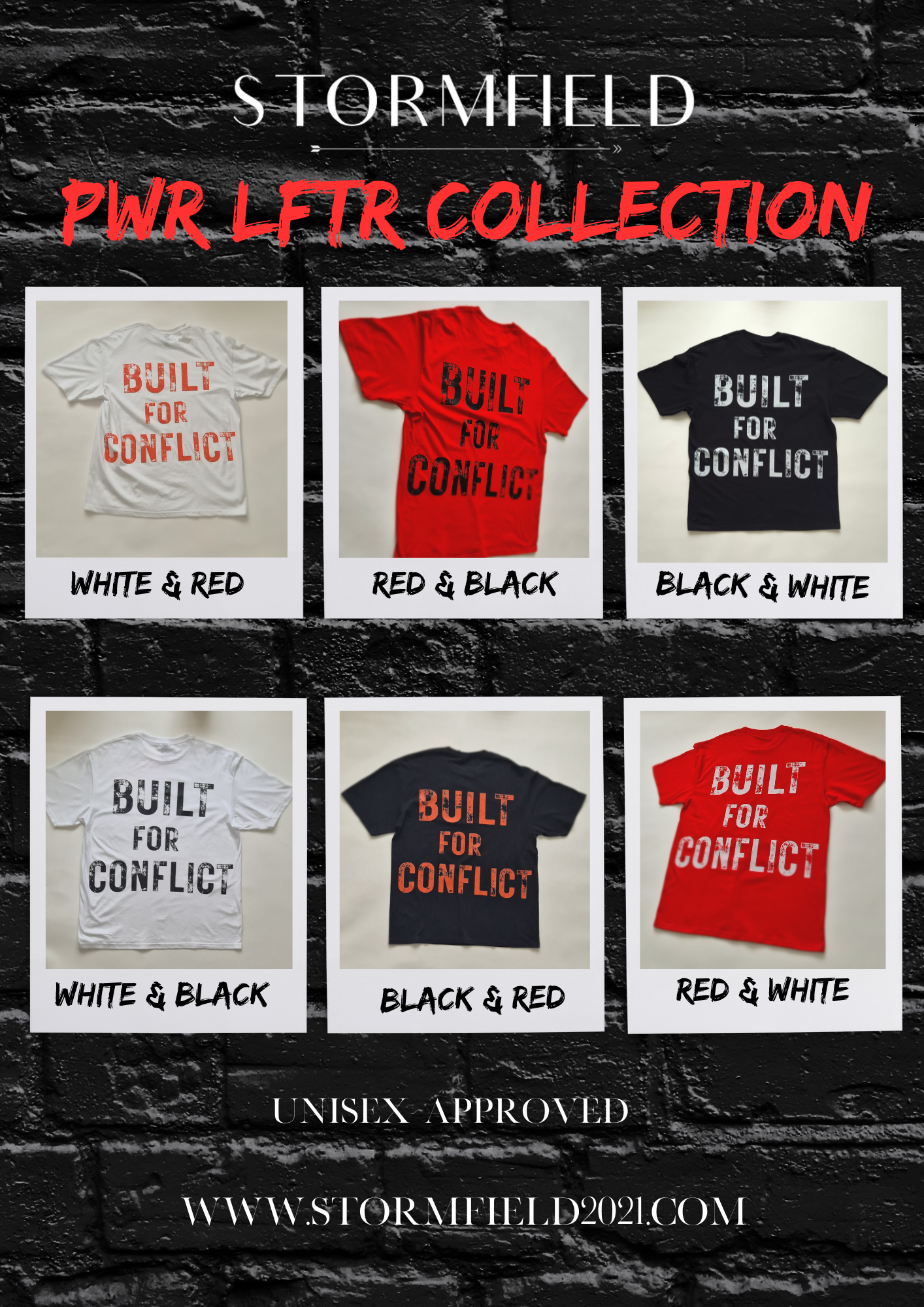 PWR LFTR TEE Built for Conflict White & Black