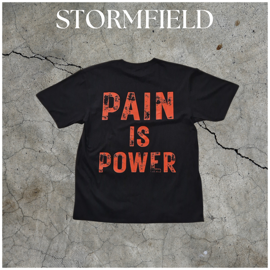 PWR LIFTR TEE Pain is Power Black & Red