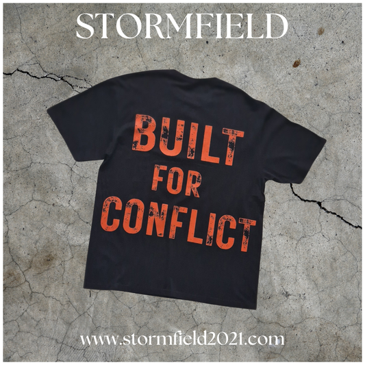 PWR LFTR TEE  Built for Conflict Black & Red